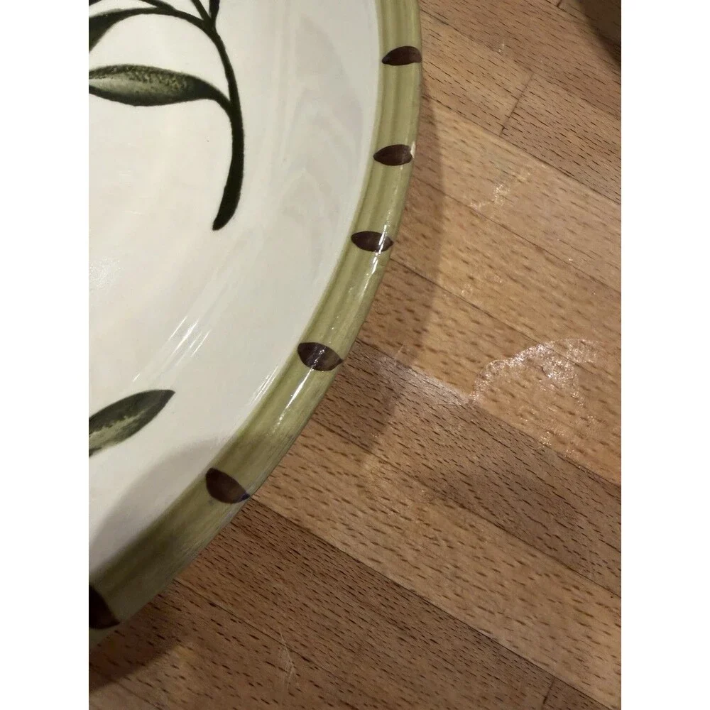 Williams Sonoma Pasta Bowl Liguria Pattern Olive Branches Glossy
